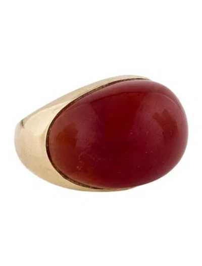 Pre-owned Ring 14k Jadeite Cocktail  In Multi