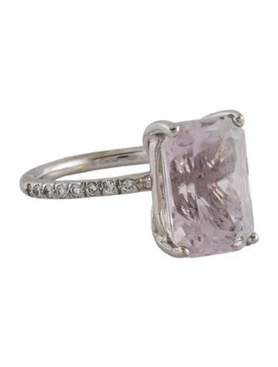 Pre-owned Ring 14k Kunzite & Diamond Cocktail  In Multi