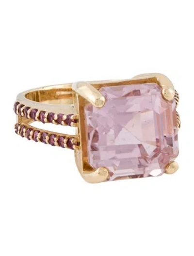 Pre-owned Ring 14k Kunzite & Garnet Cocktail  In Multi