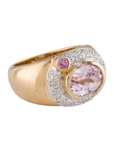 Pre-owned Ring 14k Kunzite, Sapphire, & Diamond Cocktail  In Multi