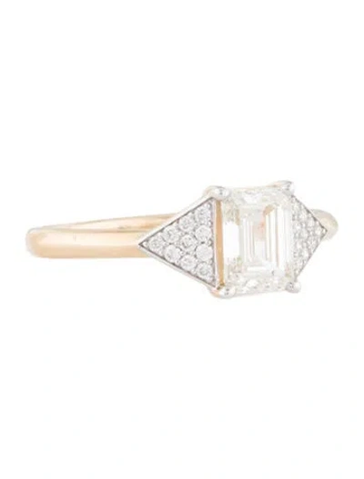 Pre-owned Ring 14k Lab-grown Diamond Engagement  In Multi
