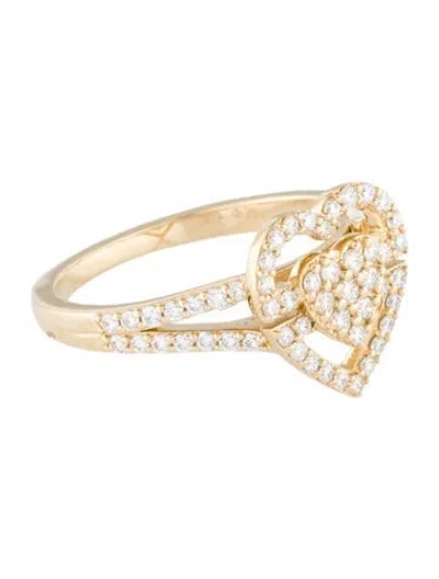 Pre-owned Ring 14k Lab-grown Diamond Heart Cocktail  In Multi