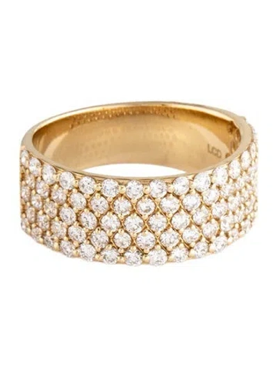 Pre-owned Ring 14k Lab-grown Diamond Wide Band In Multicolor