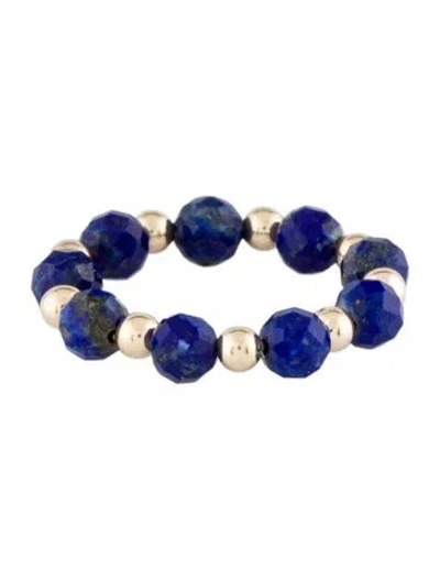 Pre-owned Ring 14k Lapis Lazuli Bead  In Multi