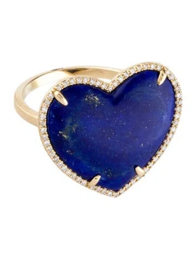 Pre-owned Ring 14k Lapis Lazuli Heart Cocktail  In Multi