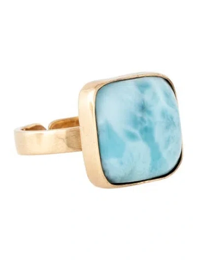 Pre-owned Ring 14k Larimar Cocktail  In Multicolor