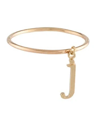 Pre-owned Ring 14k Letter 'j' Initial Charm  In Multicolor