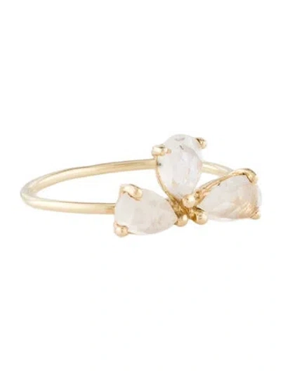 Pre-owned Ring 14k Moonstone Three Stone Cocktail  In Multi