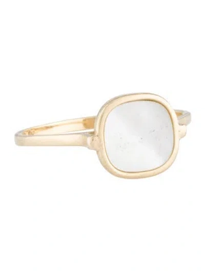 Pre-owned Ring 14k Mother Of Pearl Signet  In Multicolor
