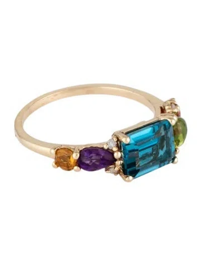 Pre-owned Ring 14k Multistone Cocktail  In Multicolor