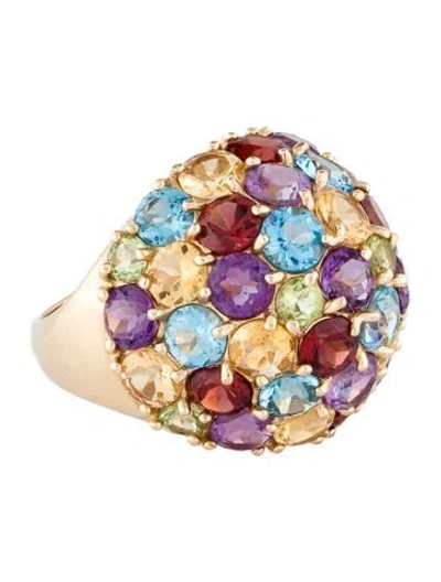 Pre-owned Ring 14k Multistone Domed Cocktail