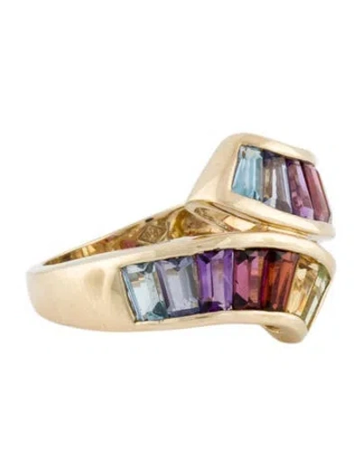 Pre-owned Ring 14k Multistone Rainbow Band