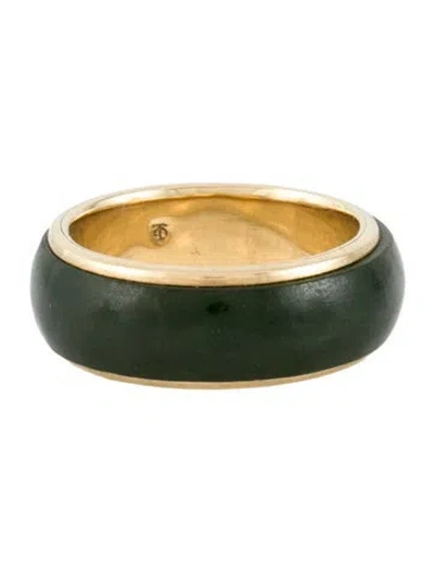 Pre-owned Ring 14k Nephrite Band In Multi