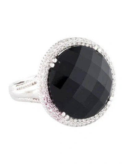 Pre-owned Ring 14k Onyx & Diamond Cocktail  In Multi