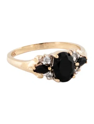 Pre-owned Ring 14k Onyx & Diamond Cocktail  In Multicolor