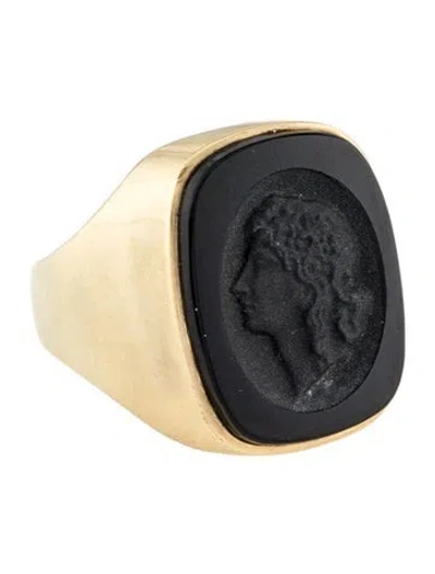 Pre-owned Ring 14k Onyx Cameo Signet  In Multi