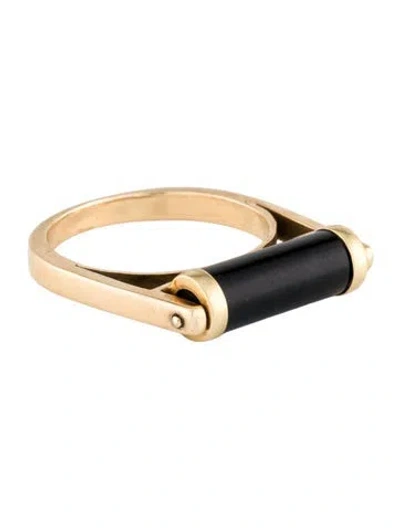 Pre-owned Ring 14k Onyx Spinner  In Multicolor