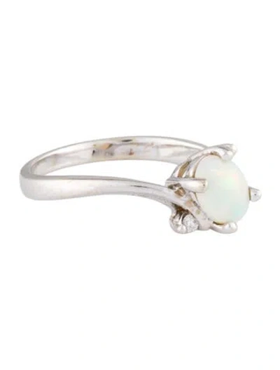 Pre-owned Ring 14k Opal & Diamond Cocktail  In Multi