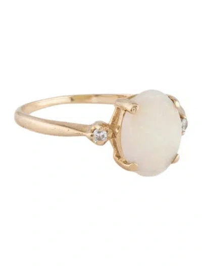 Pre-owned Ring 14k Opal & Diamond  In Multicolor