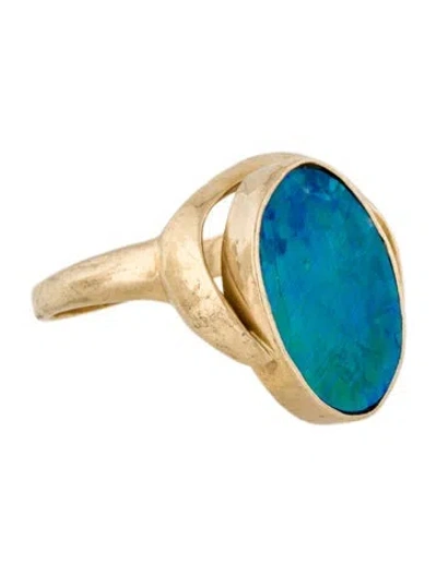 Pre-owned Ring 14k Opal Cocktail  In Multi