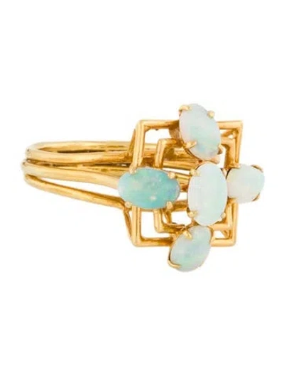 Pre-owned Ring 14k Opal Cocktail  In Multi