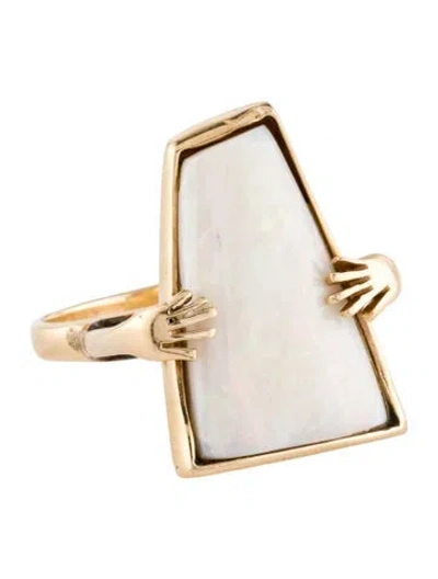 Pre-owned Ring 14k Opal Holding Cocktail  In Multi