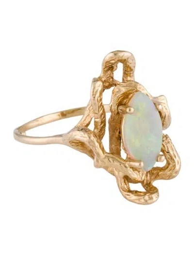 Pre-owned Ring 14k Opal Modernist Cocktail  In Multi