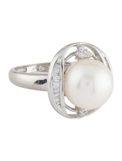 Pre-owned Ring 14k Pearl & Diamond  In Multi