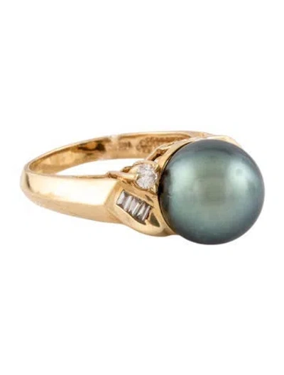 Pre-owned Ring 14k Pearl & Diamond  In Multi