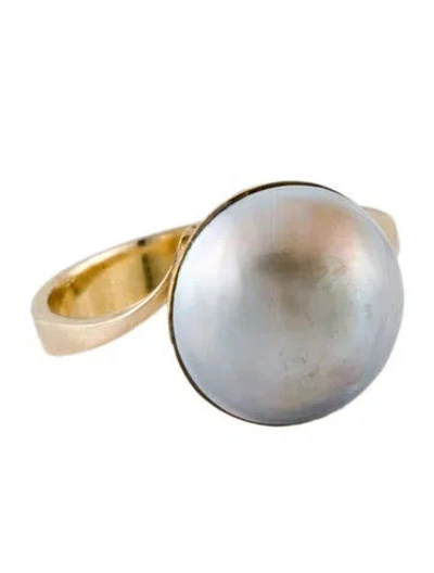 Pre-owned Ring 14k Pearl Cocktail  In Multi