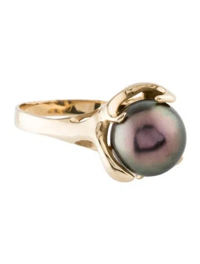 Pre-owned Ring 14k Pearl Cocktail  In Multi