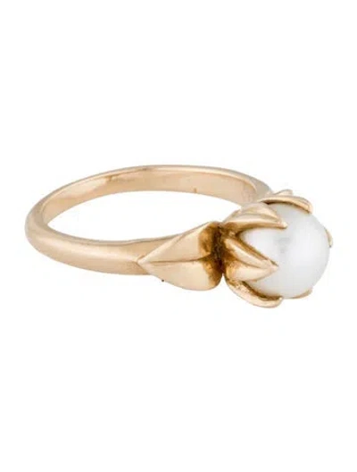Pre-owned Ring 14k Pearl Cocktail  In Multi