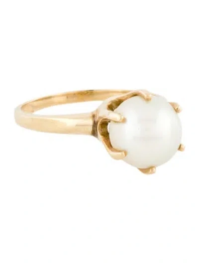 Pre-owned Ring 14k Pearl Cocktail  In Multi