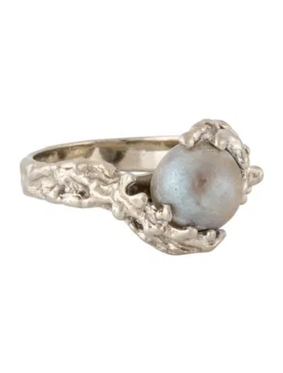Pre-owned Ring 14k Pearl Cocktail  In Multicolor