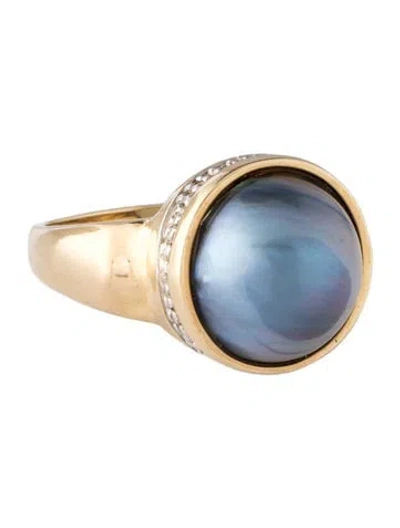 Pre-owned Ring 14k Pearl Cocktail  In Multicolor