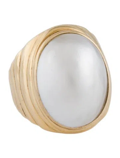Pre-owned Ring 14k Pearl Cocktail  In Multicolor