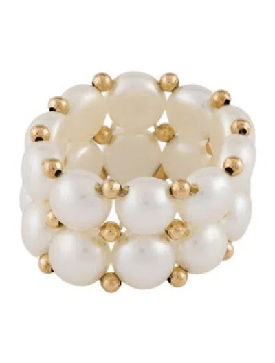 Pre-owned Ring 14k Pearl Strand Band In Multi