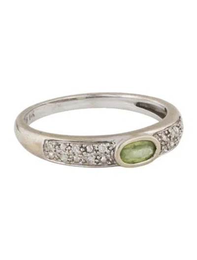 Pre-owned Ring 14k Peridot & Diamond Band In Multi