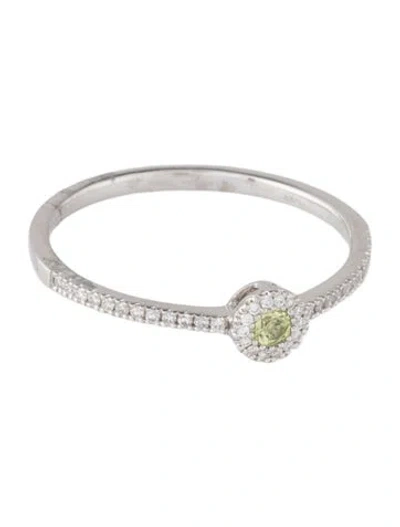 Pre-owned Ring 14k Peridot & Diamond Cocktail  In Multicolor