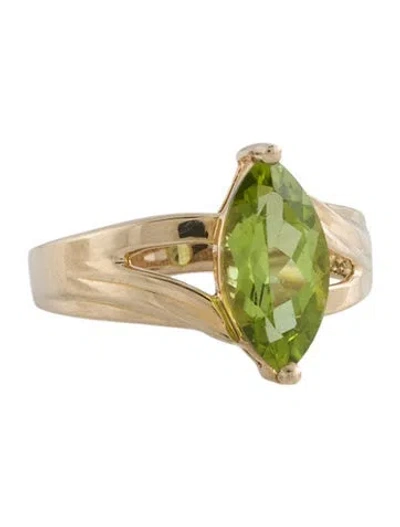 Pre-owned Ring 14k Peridot Cocktail  In Multi