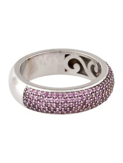 Pre-owned Ring 14k Pink Sapphire Pavé Band In Multi