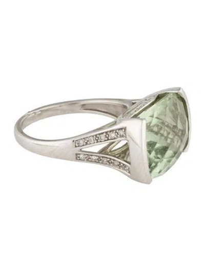 Pre-owned Ring 14k Prasiolite & Diamond  In Multi