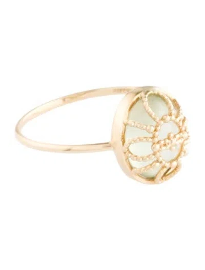 Pre-owned Ring 14k Prehnite Cocktail  In Multi