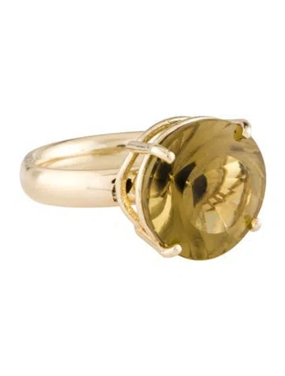 Pre-owned Ring 14k Quartz Cocktail  In Multi