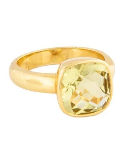 Pre-owned Ring 14k Quartz Solitaire Cocktail  In Multicolor