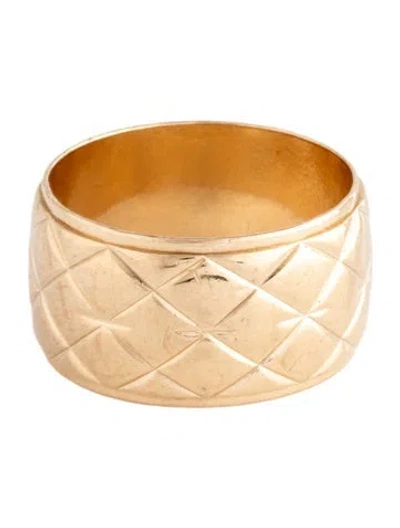 Pre-owned Ring 14k Quilted Wide Band In Multicolor