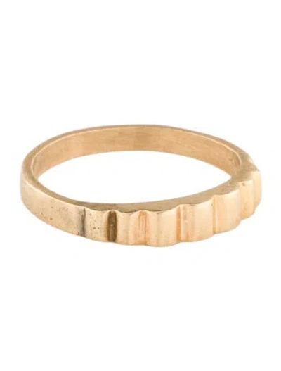 Pre-owned Ring 14k Ribbed Band In Multi