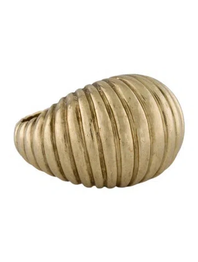 Pre-owned Ring 14k Ridged Dome Cocktail  In Multi