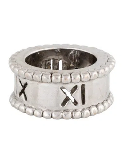 Pre-owned Ring 14k Roman Numeral Beaded Band  In Multi