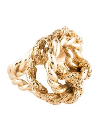 Pre-owned Ring 14k Rope Motif Cocktail  In Multi